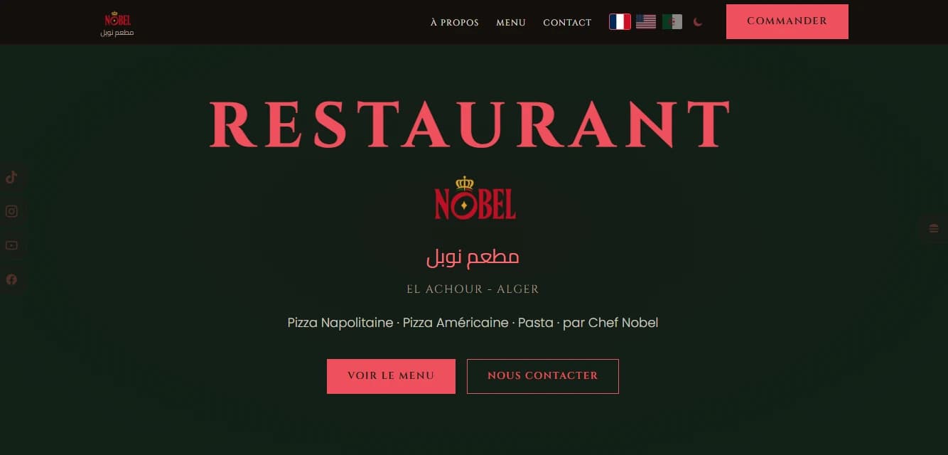 Restaurant Nobel — Site restaurant